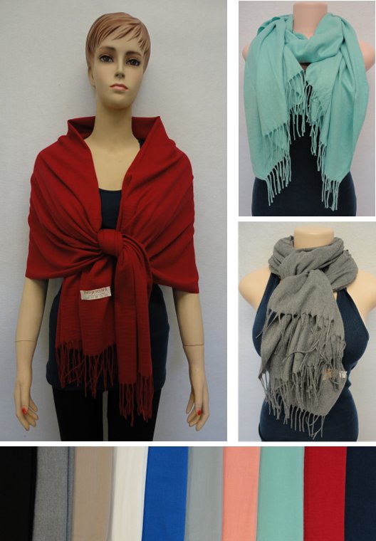 PASHMINA with Fringe [Solid Color] Super Soft